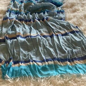 Striped Blue and Yellow Scarf